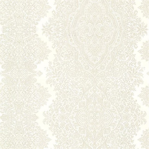 Benedict Cream Ornate Paisley Stripe