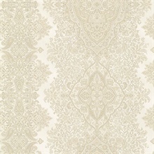 Benedict Beige Ornate Paisley Stripe