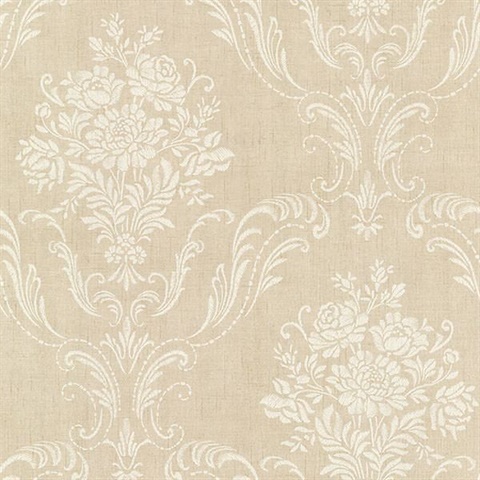 Manor Beige Floral Damask