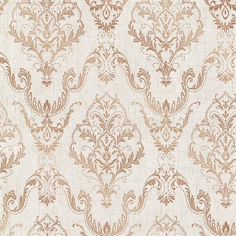 Wiley Copper Lace Damask