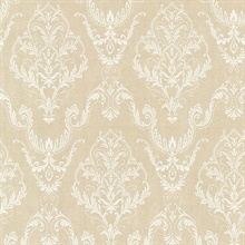 Wiley Beige Lace Damask