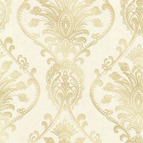 Noble Cream Ornate Damask