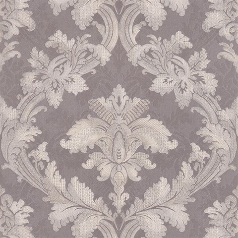 Pavia Lilac Scroll Damask