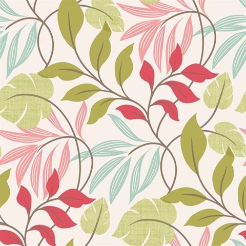 Clementine Pink Modern Leaf Trail