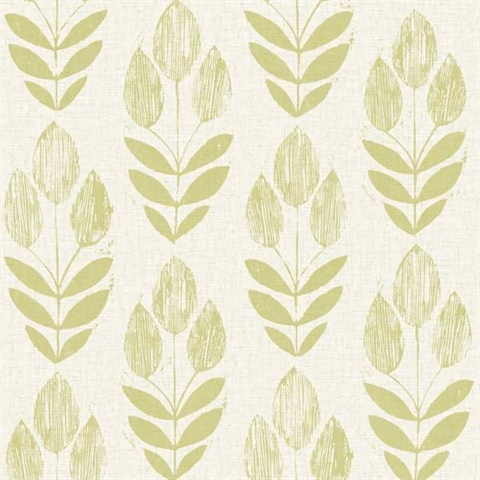 Skye Light Green Block Print Tulip