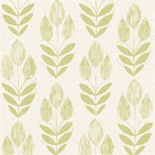 Skye Light Green Block Print Tulip