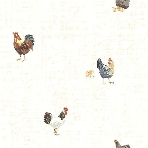 Lisle Cream Roosters &amp; Script