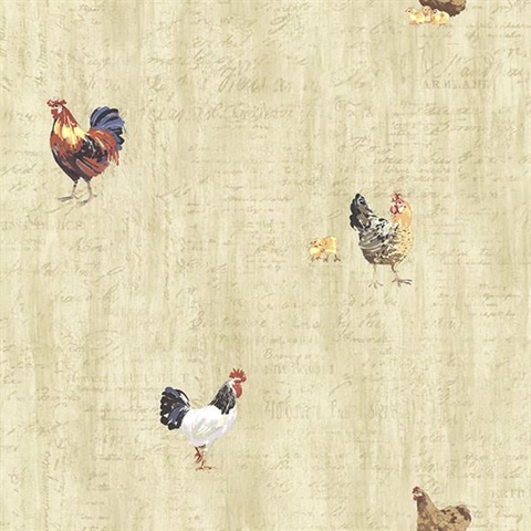 Lisle Wheat Roosters & Script