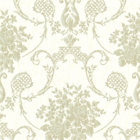 Marais Green Ikat Damask