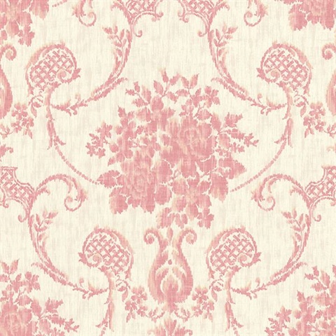 Marais Pink Ikat Damask