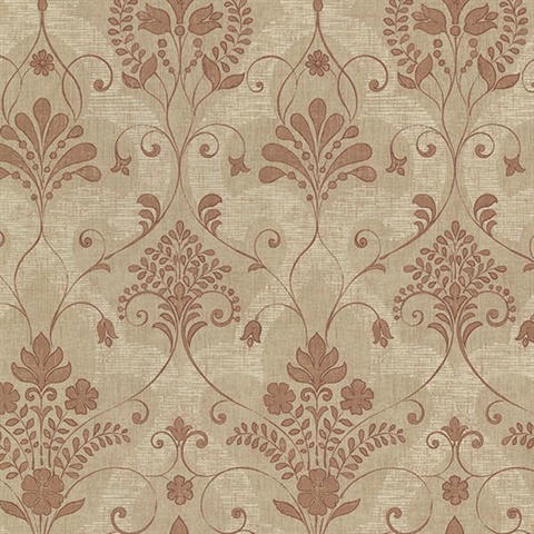Andalusia Sienna Damask