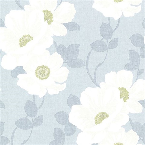 Leala Light Blue Modern Floral