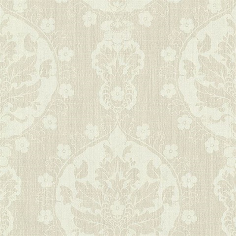 Lourdes Wheat Damask Medallion