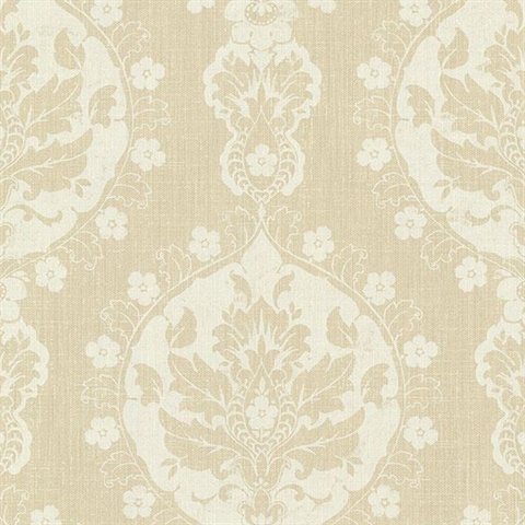 Lourdes Sand Damask Medallion