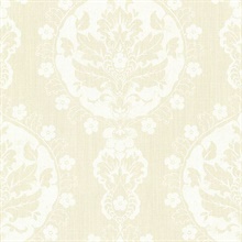 Lourdes Champagne Damask Medallion