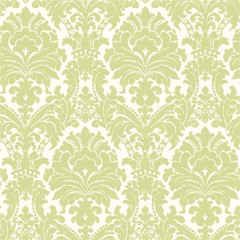 Ginger Green Brocade Damask