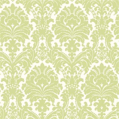 Ginger Green Brocade Damask