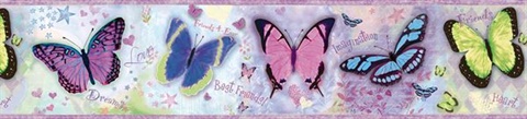 BFF Purple Butterflies And Stars Border