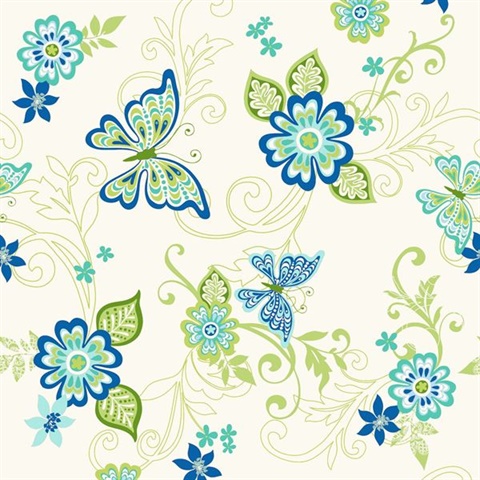 Minnie Blue Butterflies And Blooms