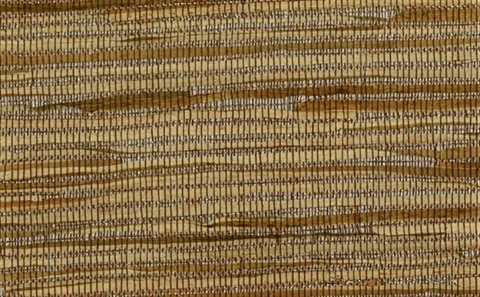 Brown Silver and White Horizontal Striped Grasscloth