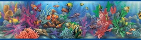 Nemo Blue Aquarium Portrait Border