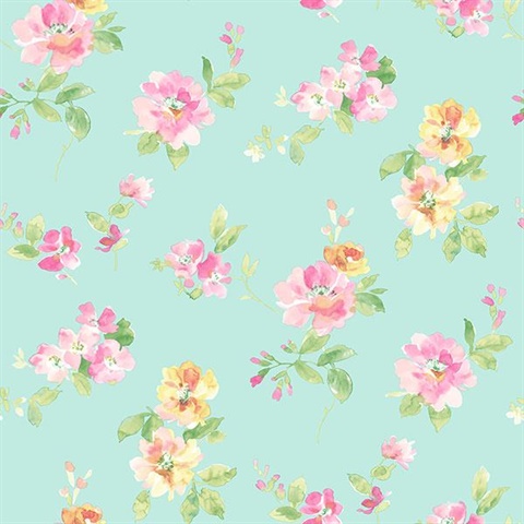 Captiva Aqua Floral Toss