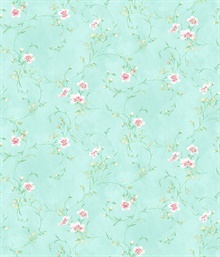 Capri Aqua Floral Scroll