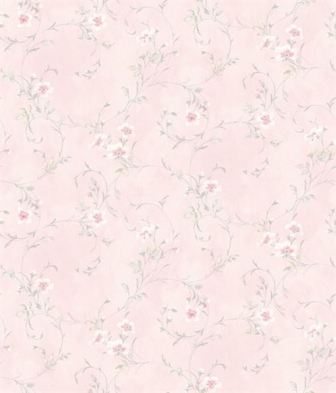 Capri Light Pink Floral Scroll