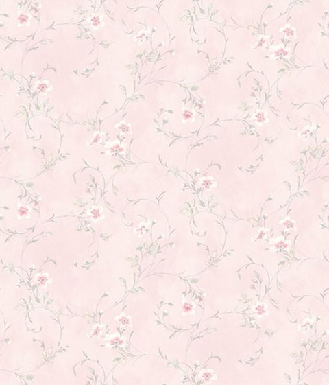 Capri Light Pink Floral Scroll