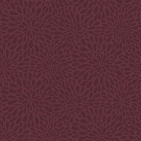 Calendula Maroon Modern Floral