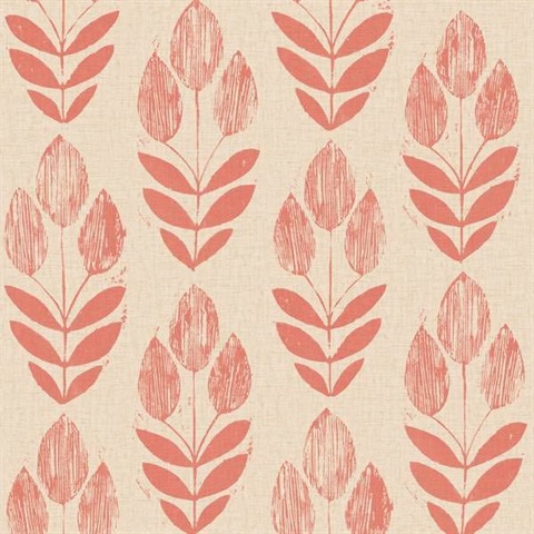 Scandinavian Red Block Print Tulip