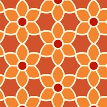 Blossom  Red Geometric Floral