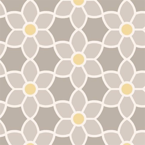 Blossom  Grey Geometric Floral