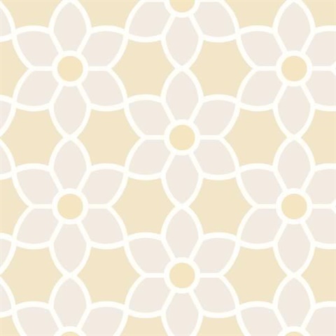 Blossom  Beige Geometric Floral
