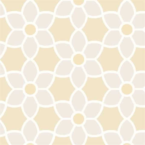 Blossom  Beige Geometric Floral