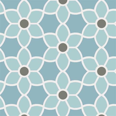 Blossom  Blue Geometric Floral