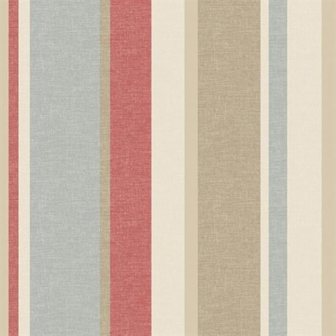 Raya Red Linen Stripe