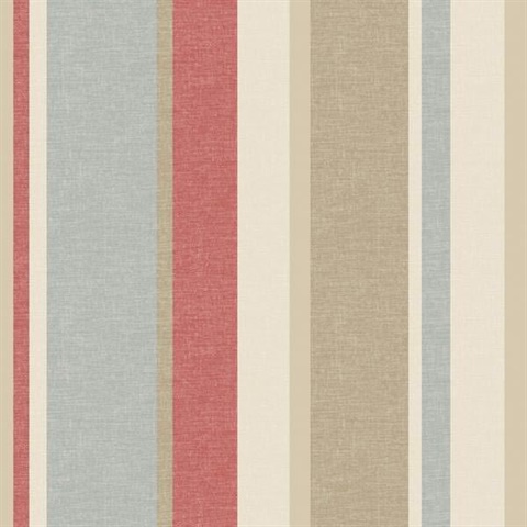 Raya Red Linen Stripe