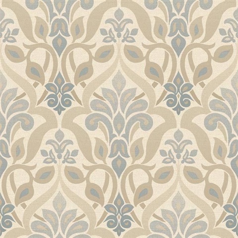 Fusion  Blue Ombre Damask