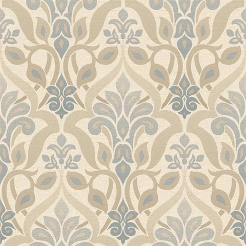 Fusion  Blue Ombre Damask