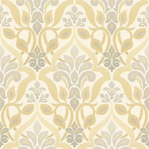 Fusion  Yellow Ombre Damask