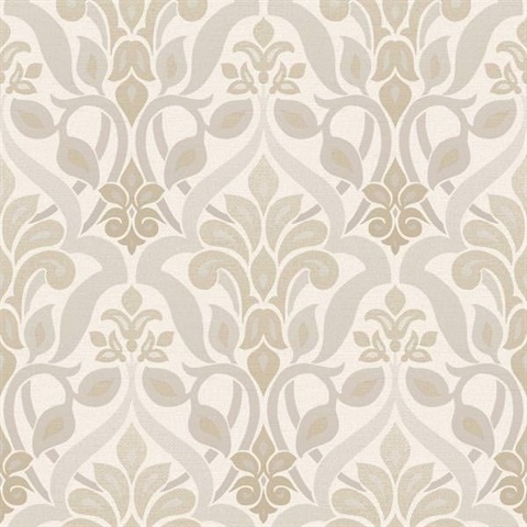 Fusion  Grey Ombre Damask