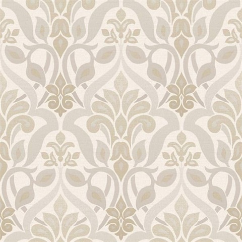 Fusion  Grey Ombre Damask