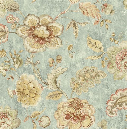 Olivia Blue Jacobean Floral