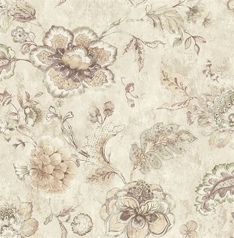 Olivia Mauve Jacobean Floral