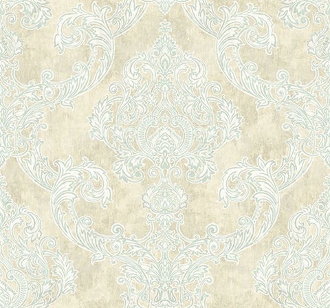 Oria Aquamarine Damask