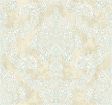 Oria Aquamarine Damask