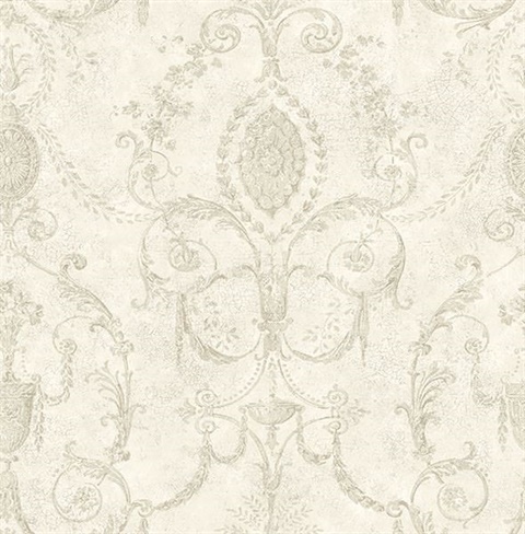 Marche Light Grey Damask Urn