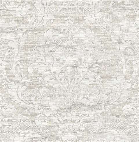 Loren Light Grey Fabric Damask