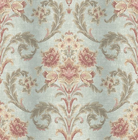 Sophie Aquamarine Floral Scroll